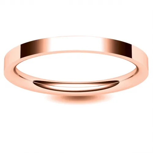 Flat Court Very Heavy -  2 mm (FCH2R) Rose Gold Wedding Ring